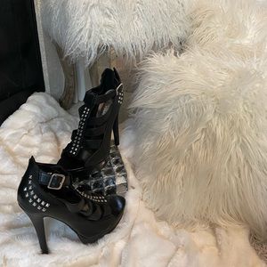 Black Studded Stiletto
